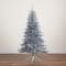 6ft. Pre-Lit Silver Tinsel Artificial Christmas Tree, Cool White Lights